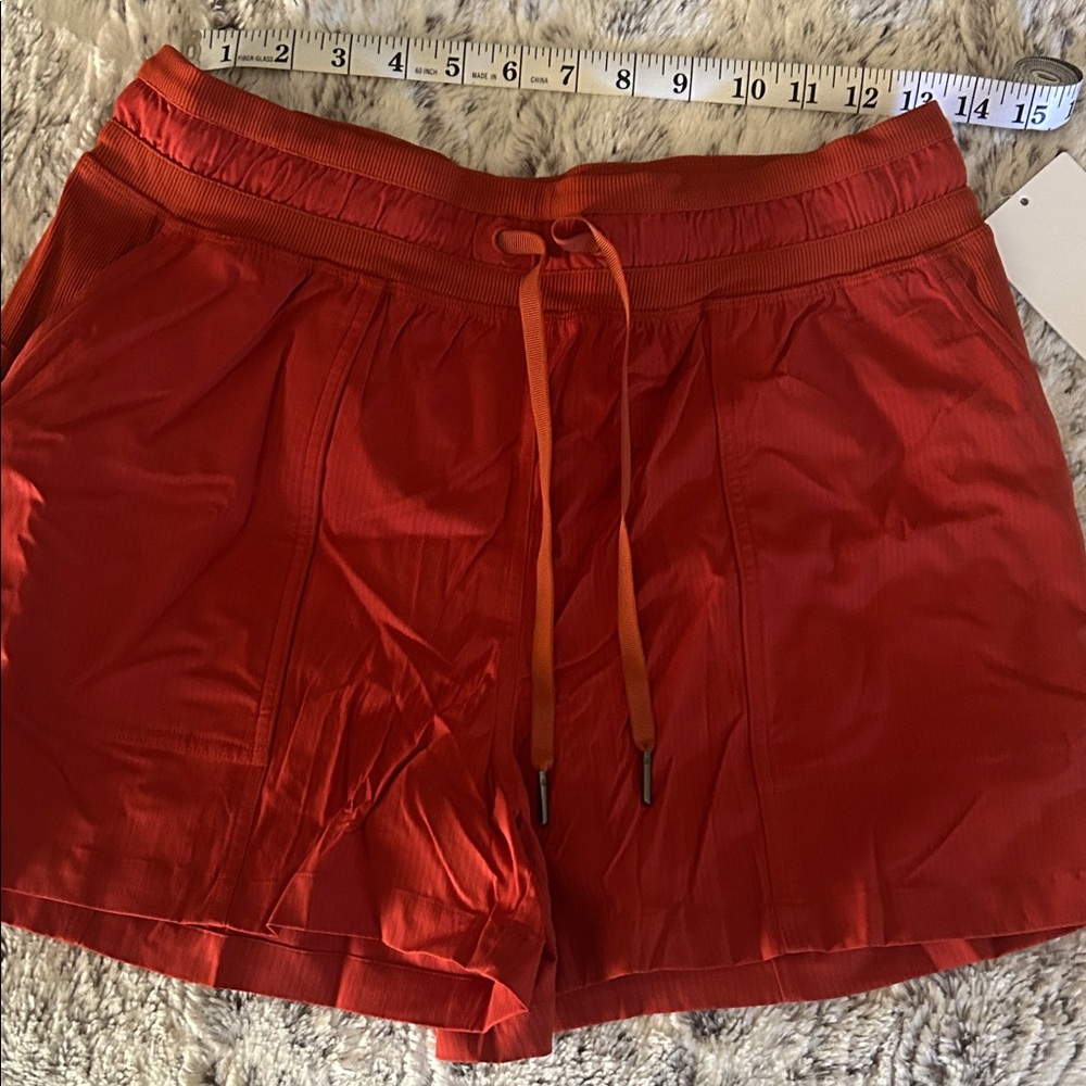 lululemon athletica Red Elastic Waist Athletic Shorts